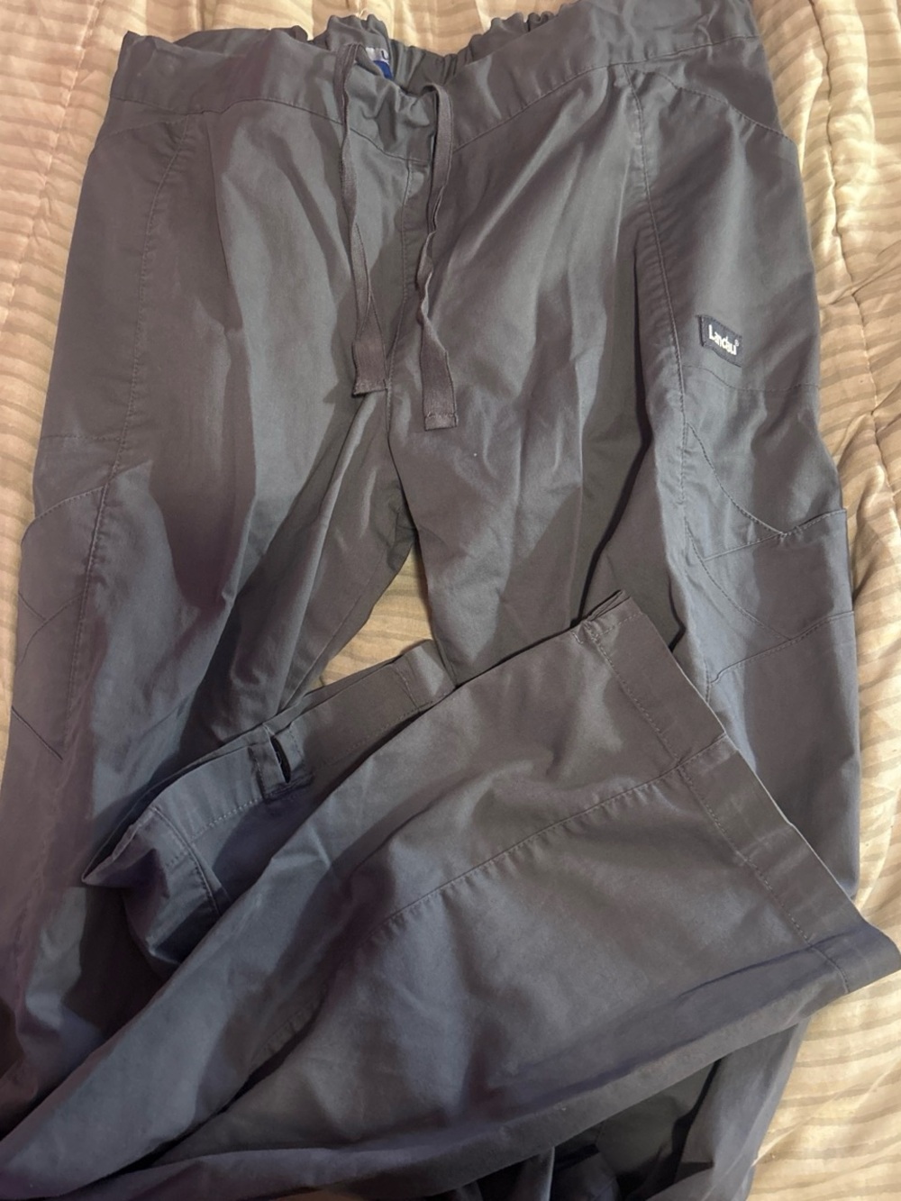 Landau Women's Charcoal Drawstring Jogger Scrub Pants